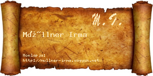 Müllner Irma névjegykártya